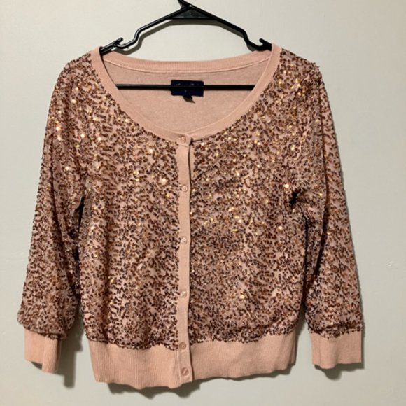 American Eagle Outfitters Cropped Sequin Cardigan - Picture 1 of 2